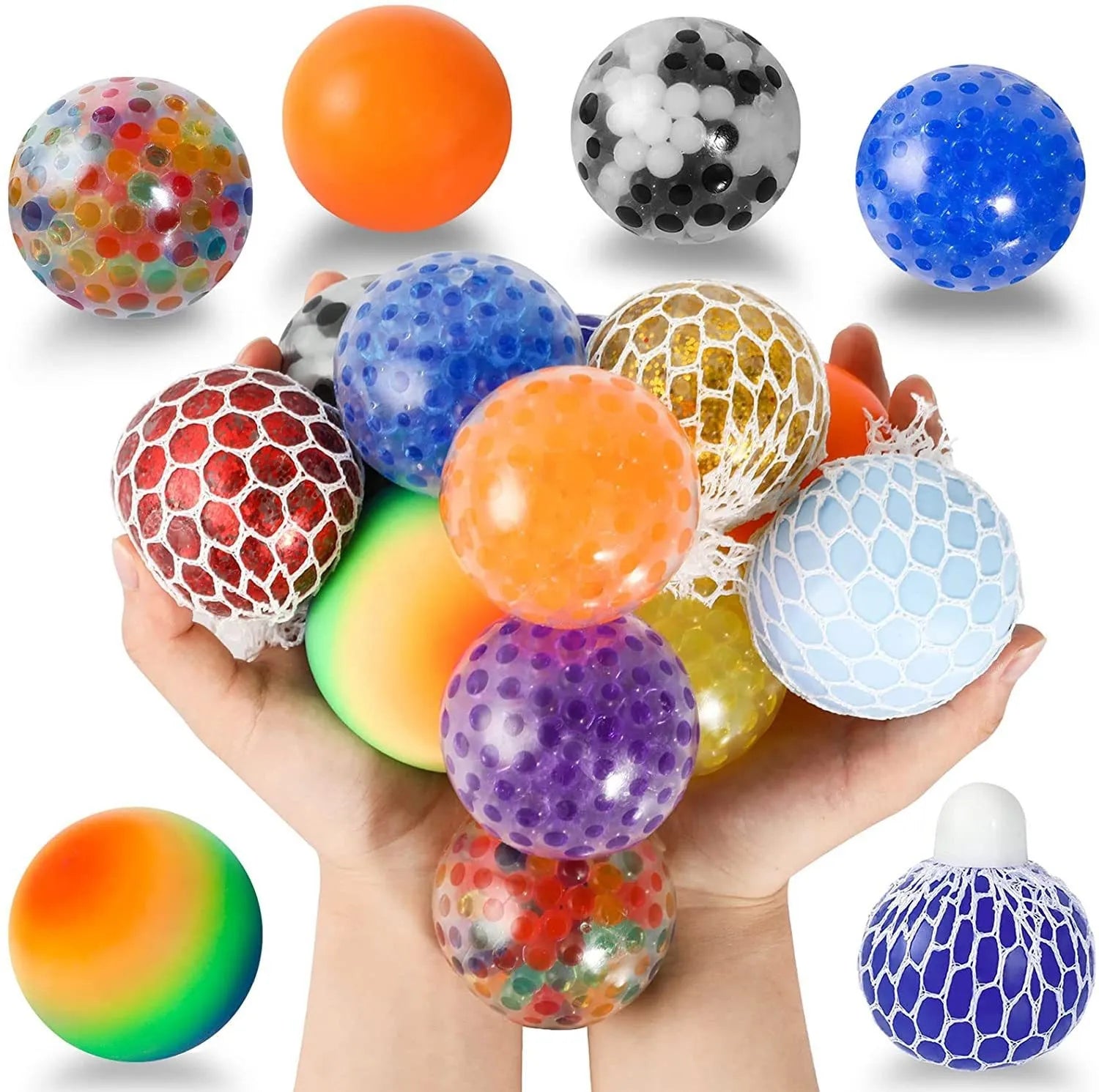 LED Glitter Foam Colored Bead Grape Vent Ball - Stress Relief Fidget Toy