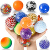 LED Glitter Foam Colored Bead Grape Vent Ball - Stress Relief Fidget Toy - A1