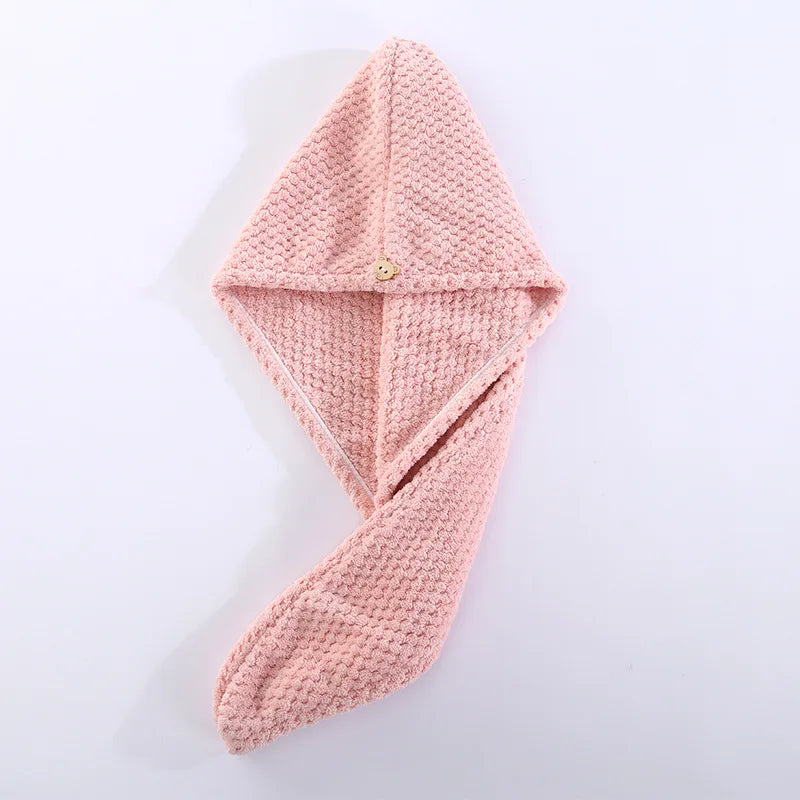 Pineapple Coral Fleece Hair Drying Turban - Quick Absorbent, 25x65cm