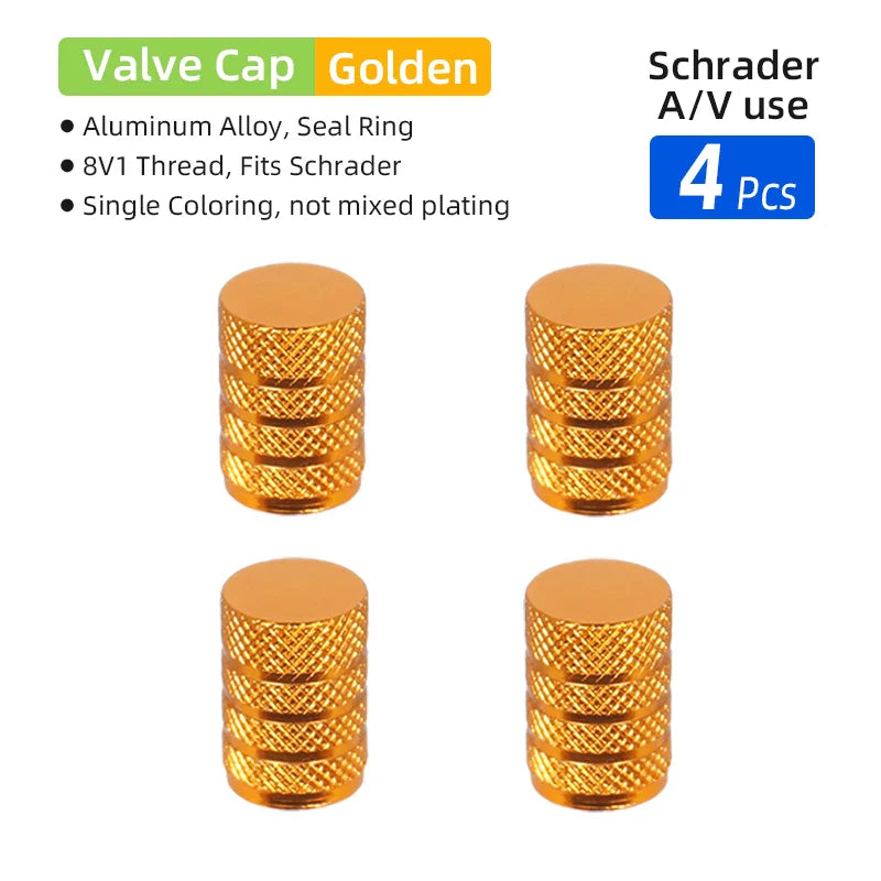 Aluminum Alloy Schrader Valve Dust Cover for Vehicles and Bikes