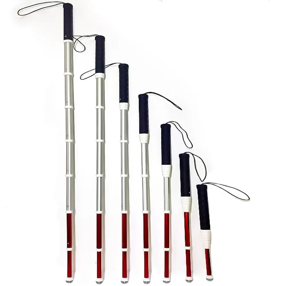 Aluminum Telescopic White Cane for Visually Impaired - Black