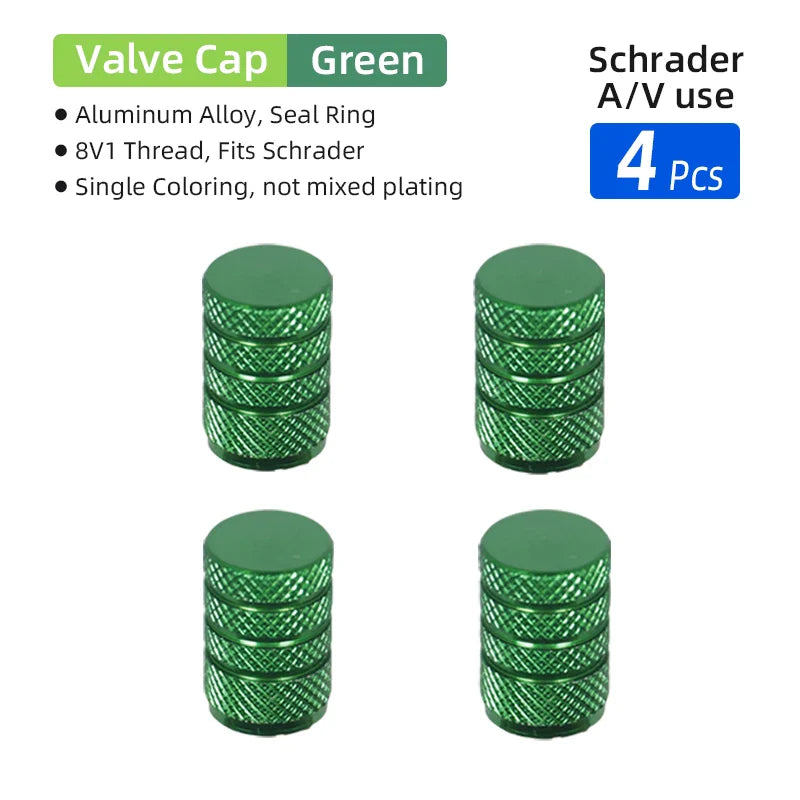 Aluminum Alloy Schrader Valve Dust Cover for Vehicles and Bikes