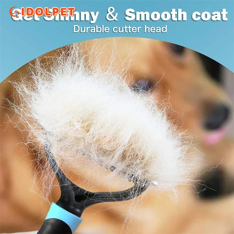 Professional 2-Sided Pet Deshedding Brush and Dematting Comb