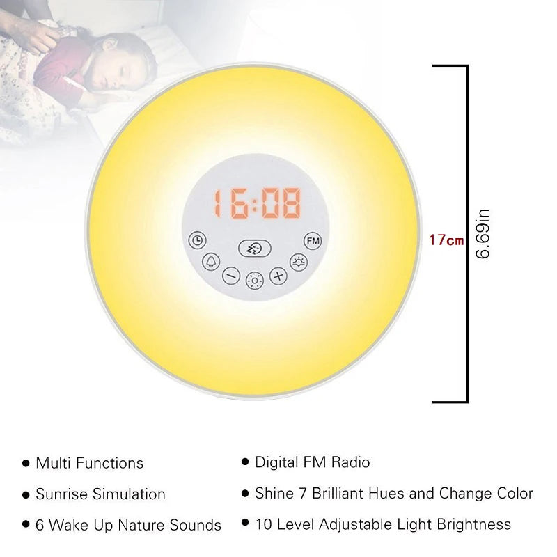 Sunrise/Sunset Simulation Alarm Clock with FM Radio