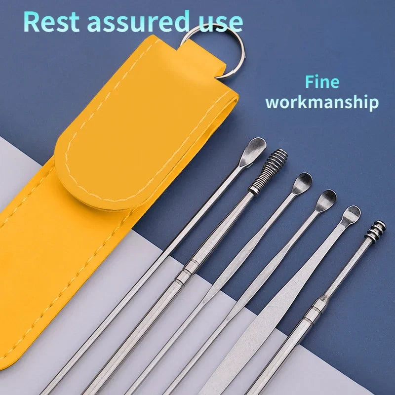 Stainless Steel Earpick Ear Cleaner Spoon Kit for Ear Wax Removal