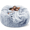 Soft and Warm 180x90cm Fur Bean Bag Bed Cover for Comfortable Living Room Furniture