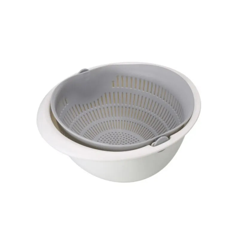 SwivelFresh Duo: Removable Double Layer Fruit and Vegetable Washing Tray
