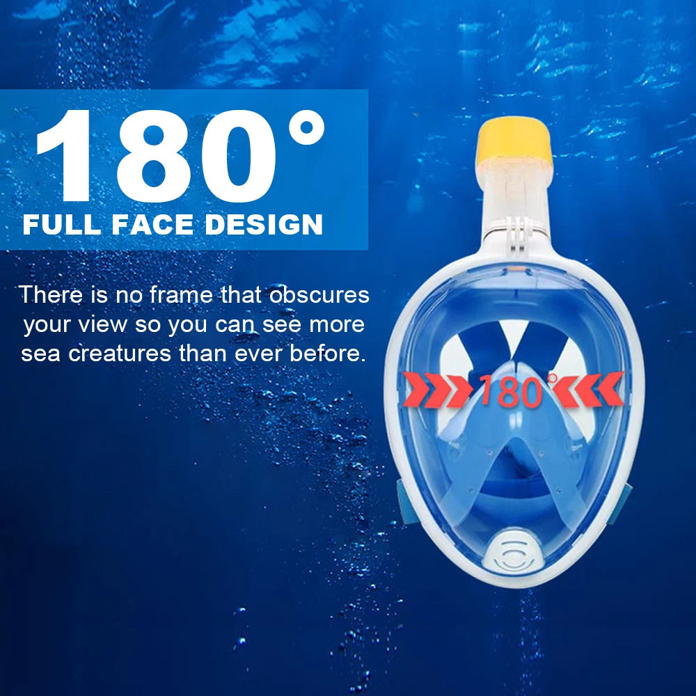 Full Face Children's Snorkeling Mask Set with Anti-Fog and Safe Breathing