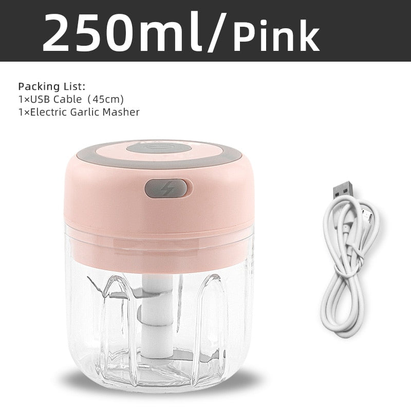 Electric Mini Food Chopper - USB Portable Kitchen Gadgets for Garlic, Meat, and Vegetables