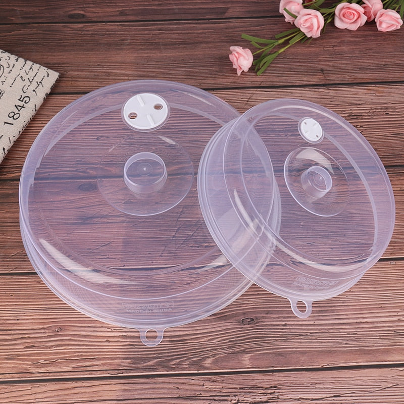 Plastic Microwave Food Cover - Clear Lid with Vent for Kitchen