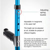 Portable Aluminum Alloy Folding Underarm Cane for Disabled Seniors