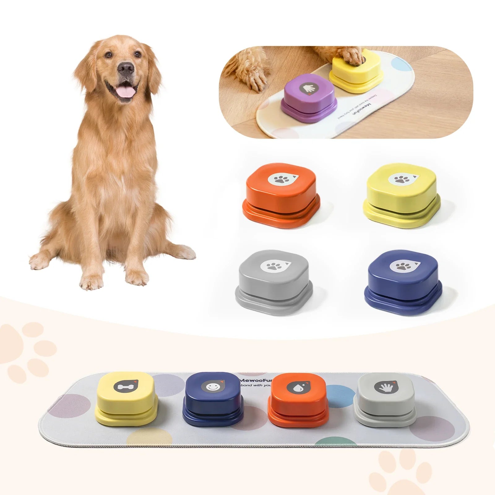 Voice Recording Dog Buttons for Training and Communication