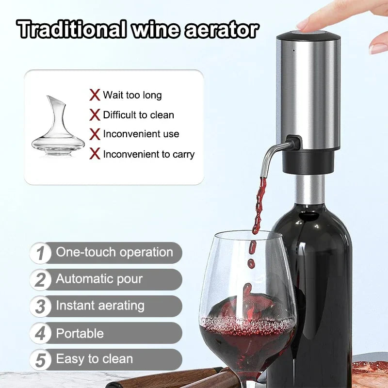 Electric Wine Bottle Opener with Aerator