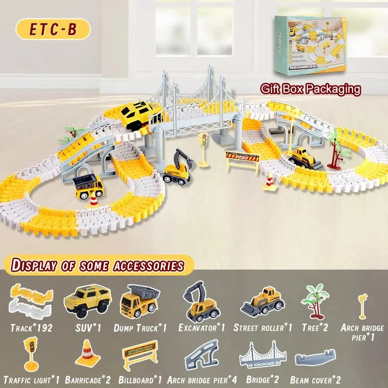 Electric Track Car Toy Set for Kids