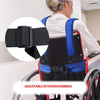 Wheelchair Fall Prevention Safety Seat Belt with Shoulder Fixing Straps for Elderly Patients - Blue