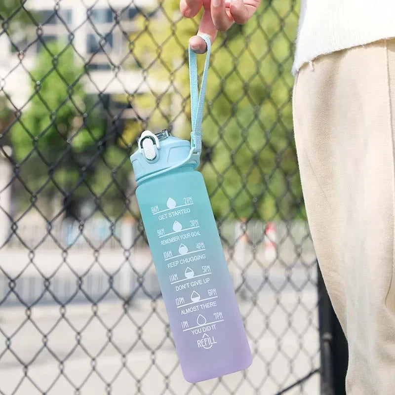 800ML Motivational Sports Water Bottle with Time Marker