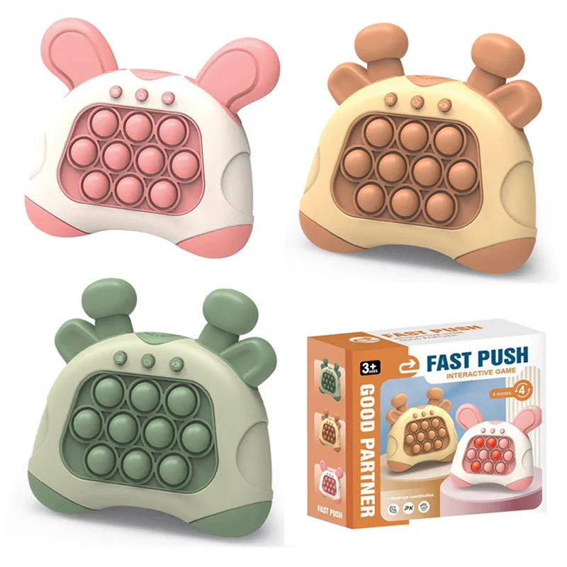 Fast Push Game: 2nd Gen Cute Animal Anti-Stress Sensory Toy for Kids - Xmas Gift - Rabbit