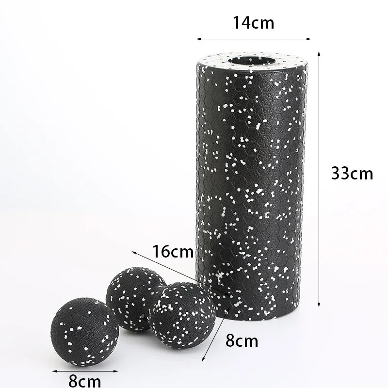 Yoga Column and Massage Ball Set for Pilates and Stretching
