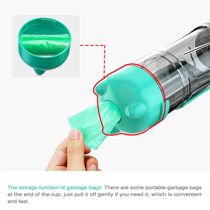 3-in-1 Portable Cat Dog Water Bottle and Feeder