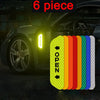6-Piece Reflective Car Warning Sticker Set for Various Models - 6PCS-Red