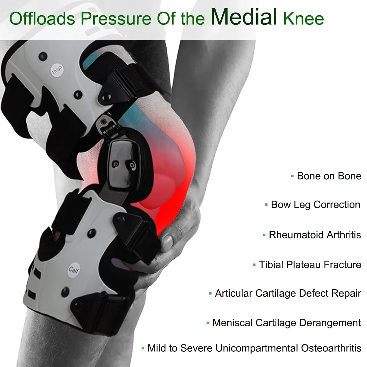 Adjustable Hinged Knee Brace for Medial Joint Pain and Arthritis