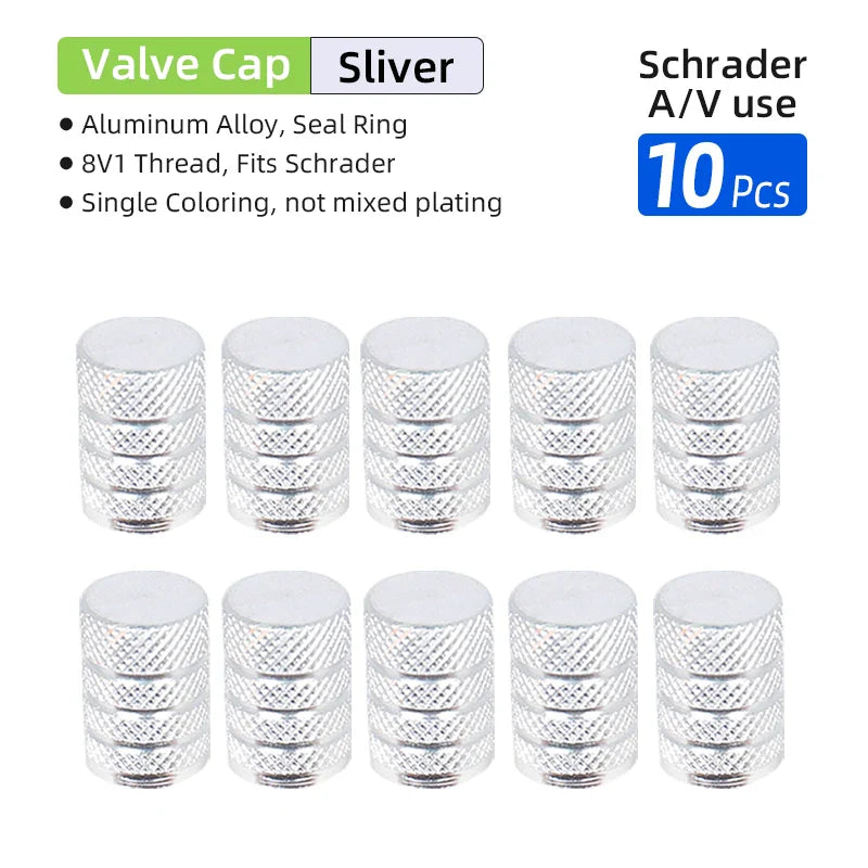 Aluminum Alloy Schrader Valve Dust Cover for Vehicles and Bikes