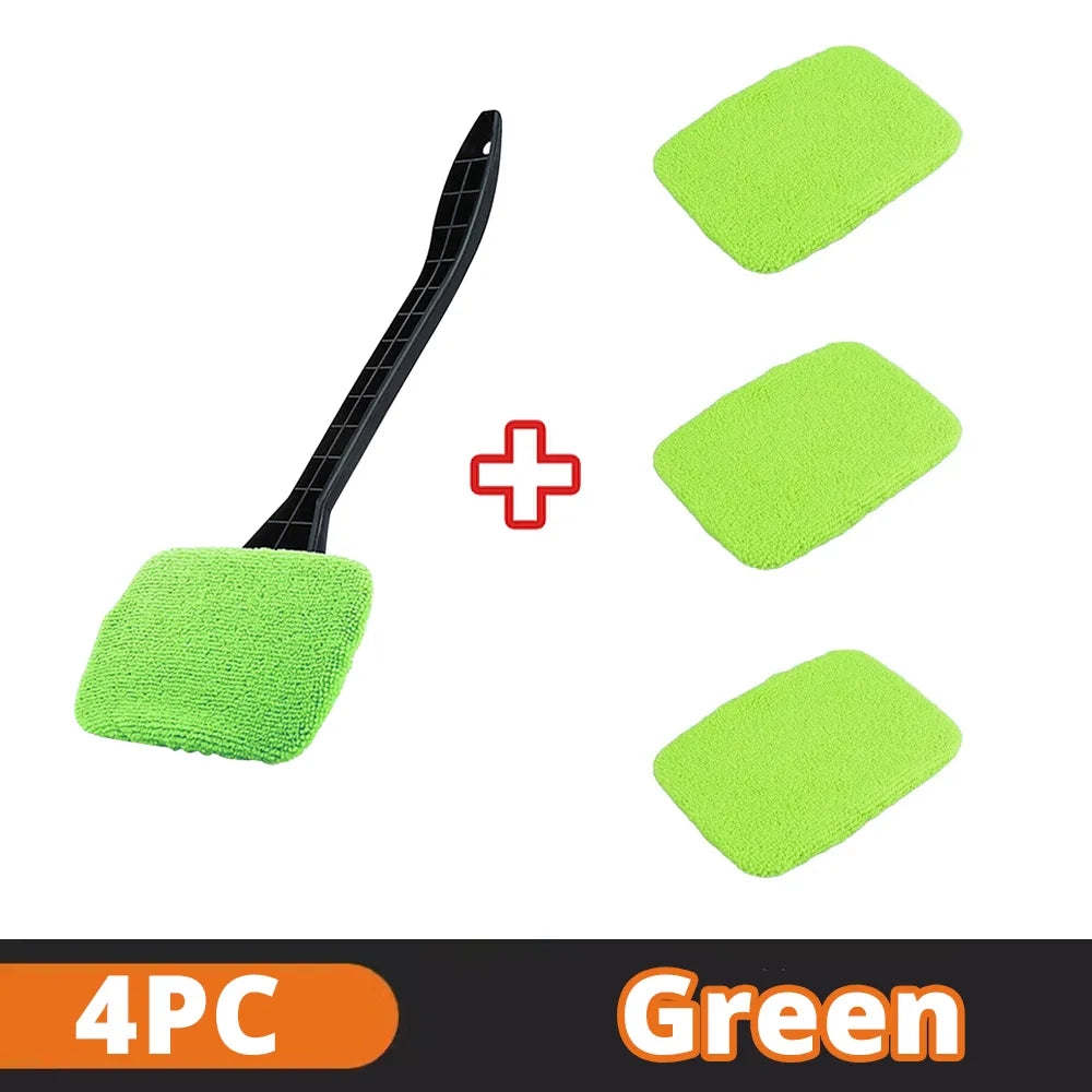 Car Window Cleaner Kit with Long Handle for Interior Glass
