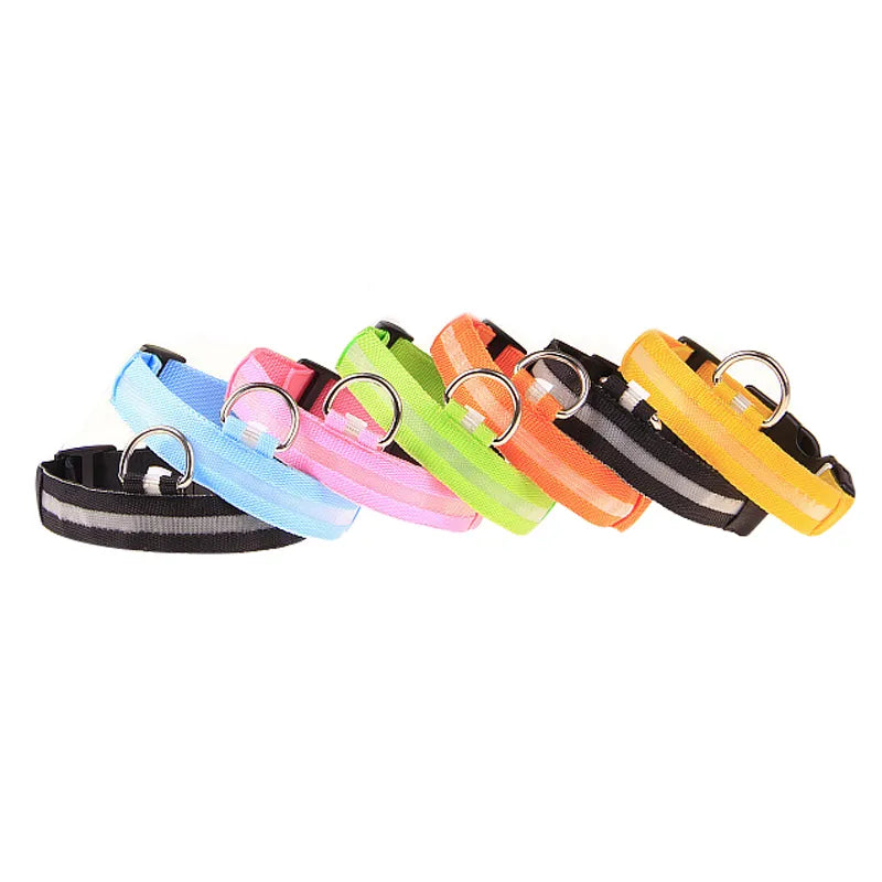 Adjustable LED Glowing Dog Collar for Night Safety
