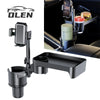 Dual Cup Holder Expander Tray with Phone Holder for Car Seats - A