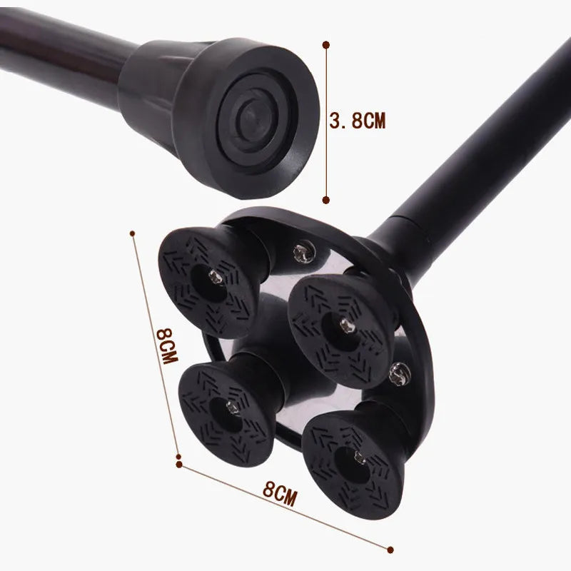 Retractable Aluminium Safety Walking Cane with LED Light for Elderly Men and Women