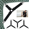 Adjustable Bed Sheet Grippers - Set of 4 Fasteners for Sheets and Bedding - Black