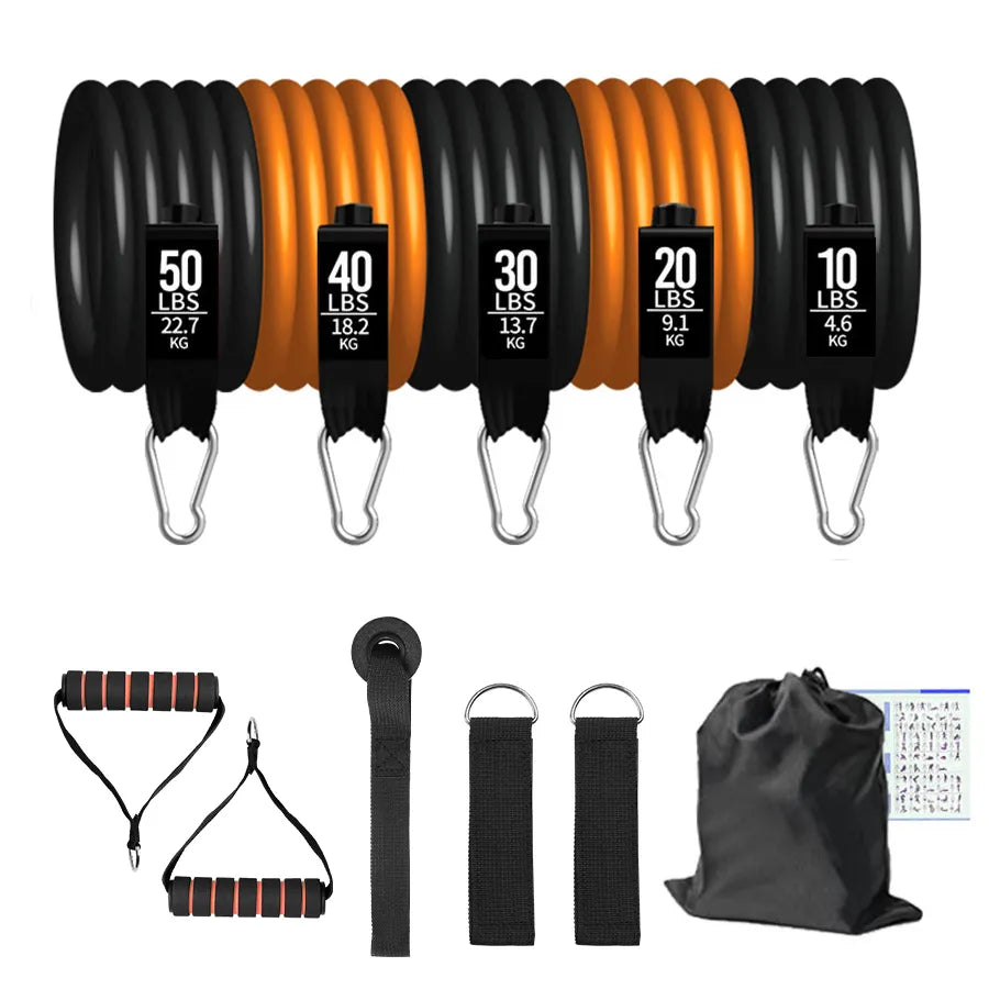 5-Tube Fitness Resistance Bands Set with Accessories