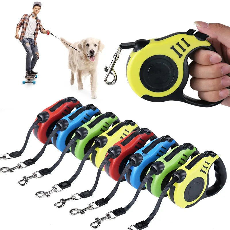 Retractable Dog Leash - 3m/5m Length for All Dog Sizes