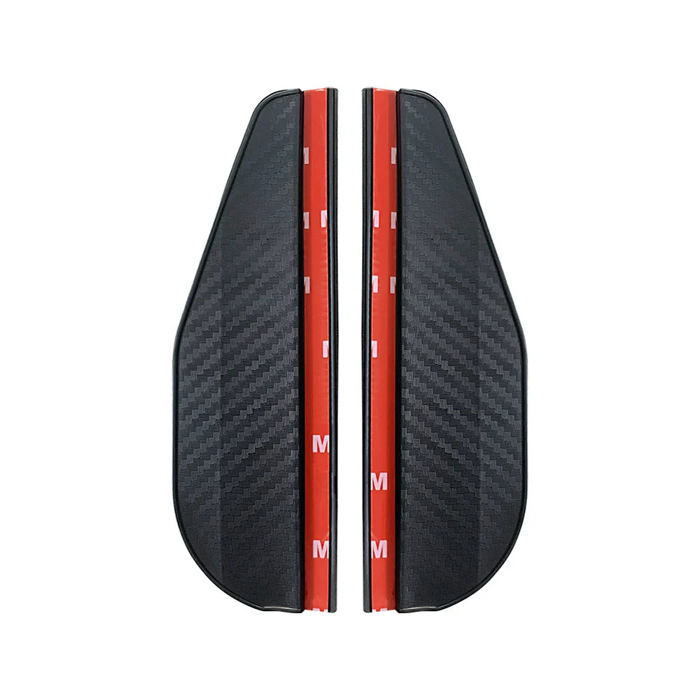 2PCS Carbon Fiber Car Rearview Mirror Rain Eyebrow Protectors for Clear Vision
