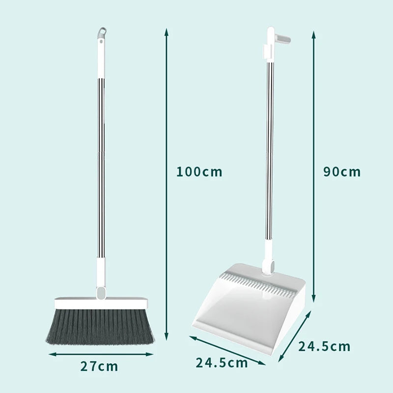 SweepEase Pro: Folding Broom and Scoop Set with High-End Dustpan and Squeegee