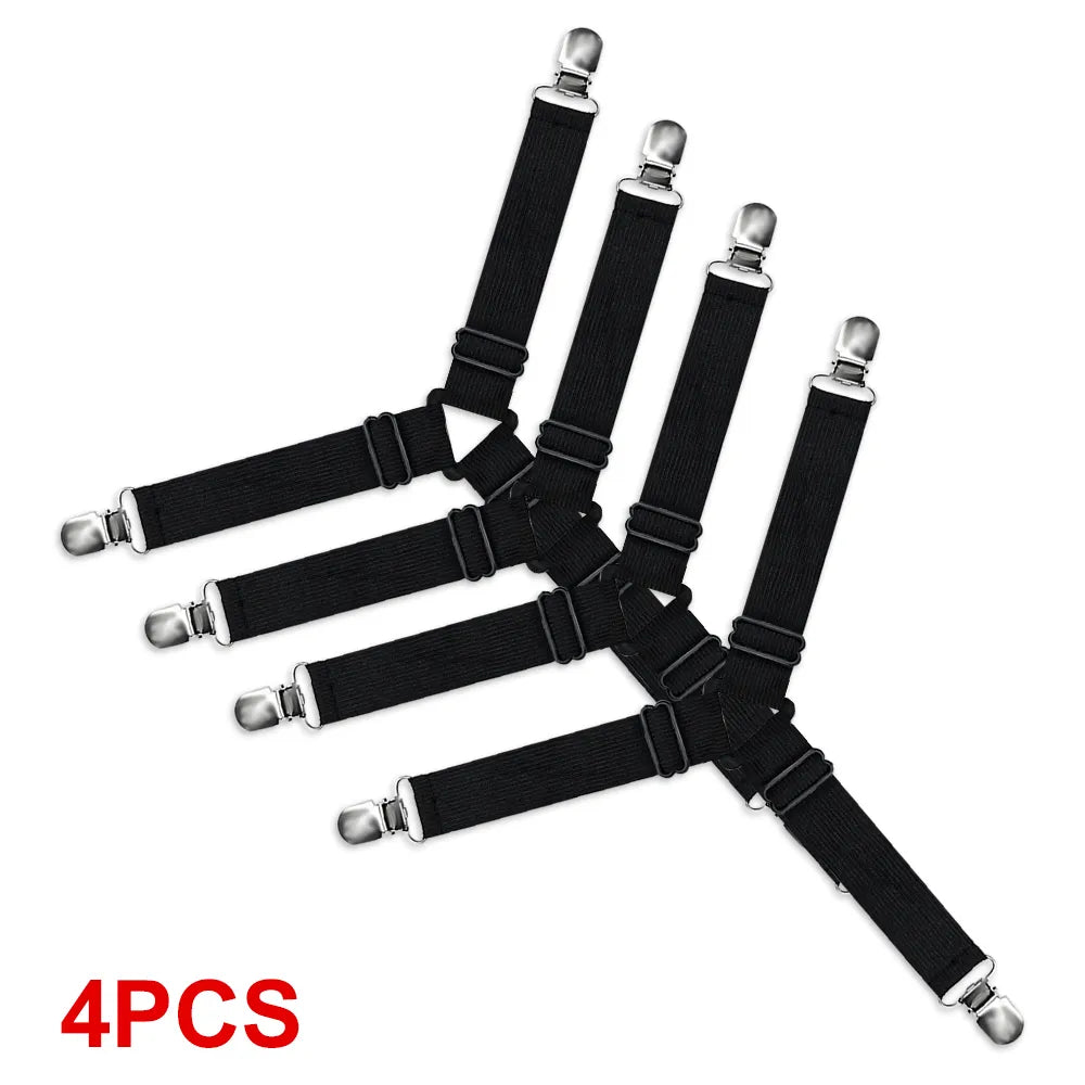 Adjustable Bed Sheet Grippers - Set of 4 Fasteners for Sheets and Bedding