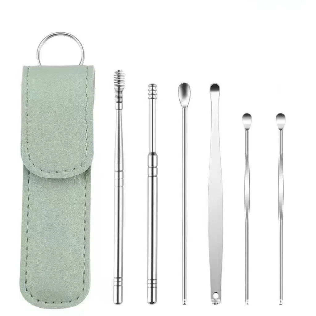 Stainless Steel Earpick Ear Cleaner Spoon Kit for Ear Wax Removal