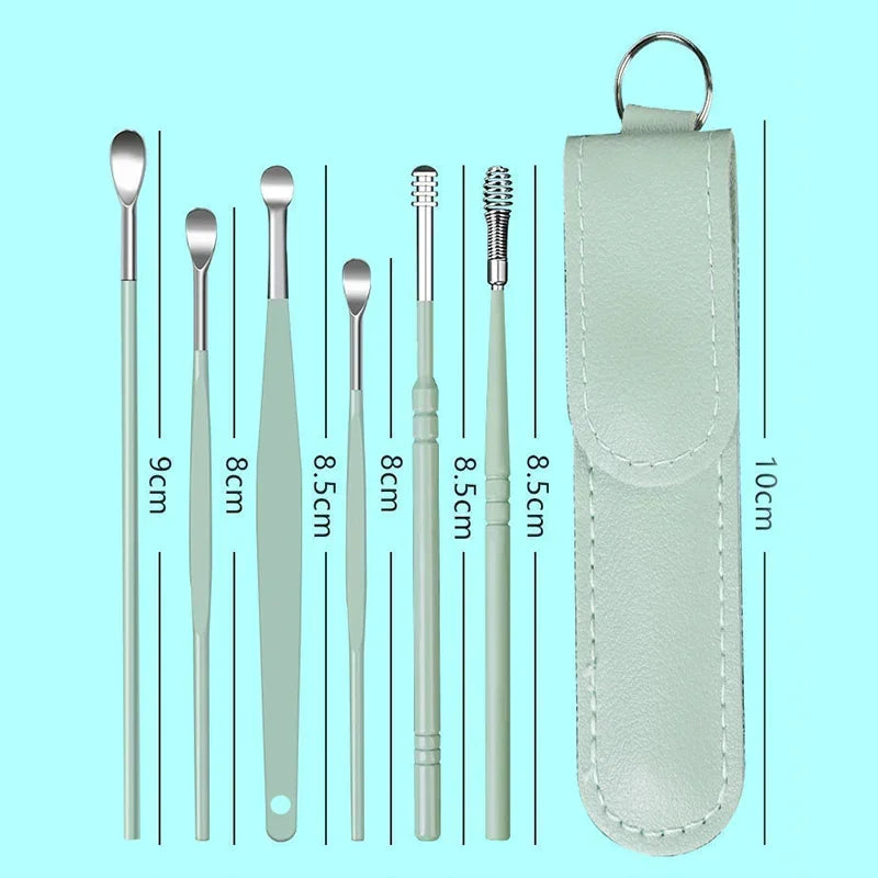 Stainless Steel Earpick Ear Cleaner Spoon Kit for Ear Wax Removal