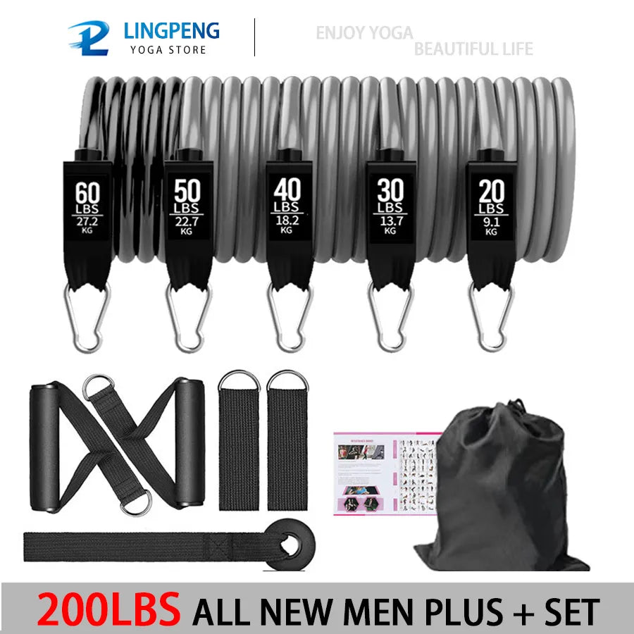 5-Tube Resistance Band Set with Accessories for Full-Body Workout