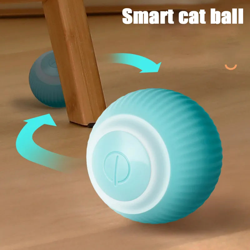 Self-Rolling Smart Cat Toy for Interactive Training - Smart Ball Blue