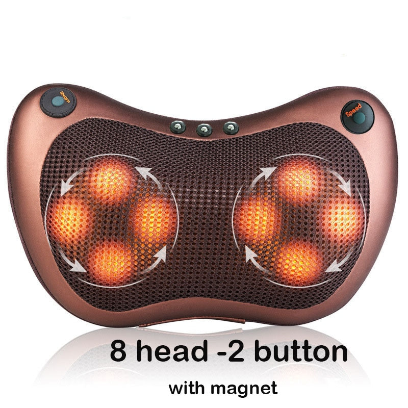 Massage Pillow - 3 Speeds Head, Neck, Back & Shoulder Massager