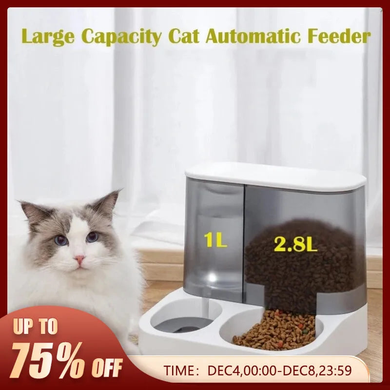 Large Capacity Automatic Pet Food and Water Dispenser