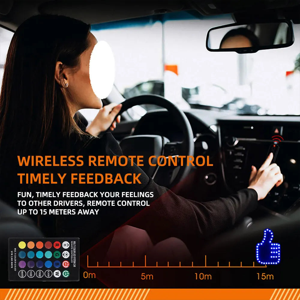Car Finger Light Set with Remote Control - Funny Window Sign