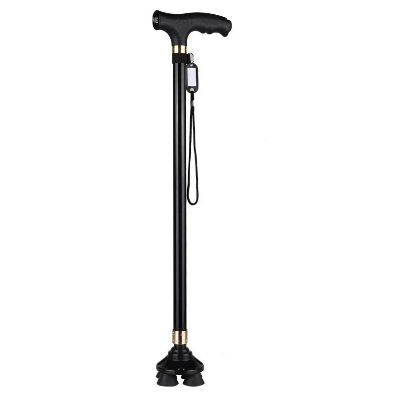 Retractable Aluminium Safety Walking Cane with LED Light for Elderly Men and Women