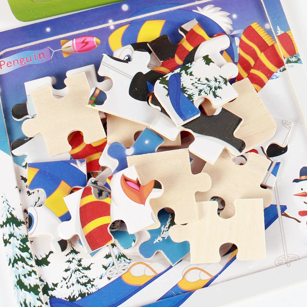 20 PC Cartoon Wooden Jigsaw Puzzles