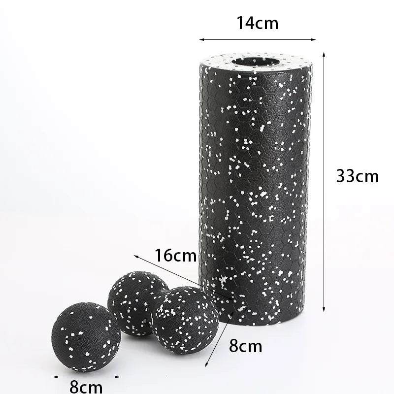 Yoga Column and Massage Ball Set for Pilates and Stretching