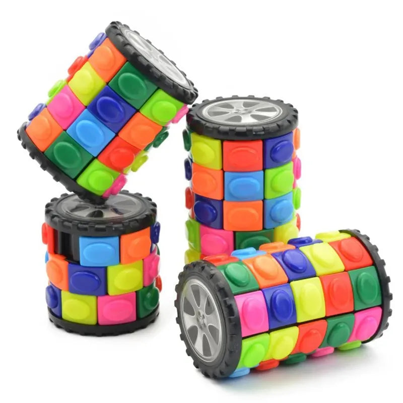 3D Cylinder Magic Cube Anti-Stress Fidget Toy for Anxiety - 4X6.4CM