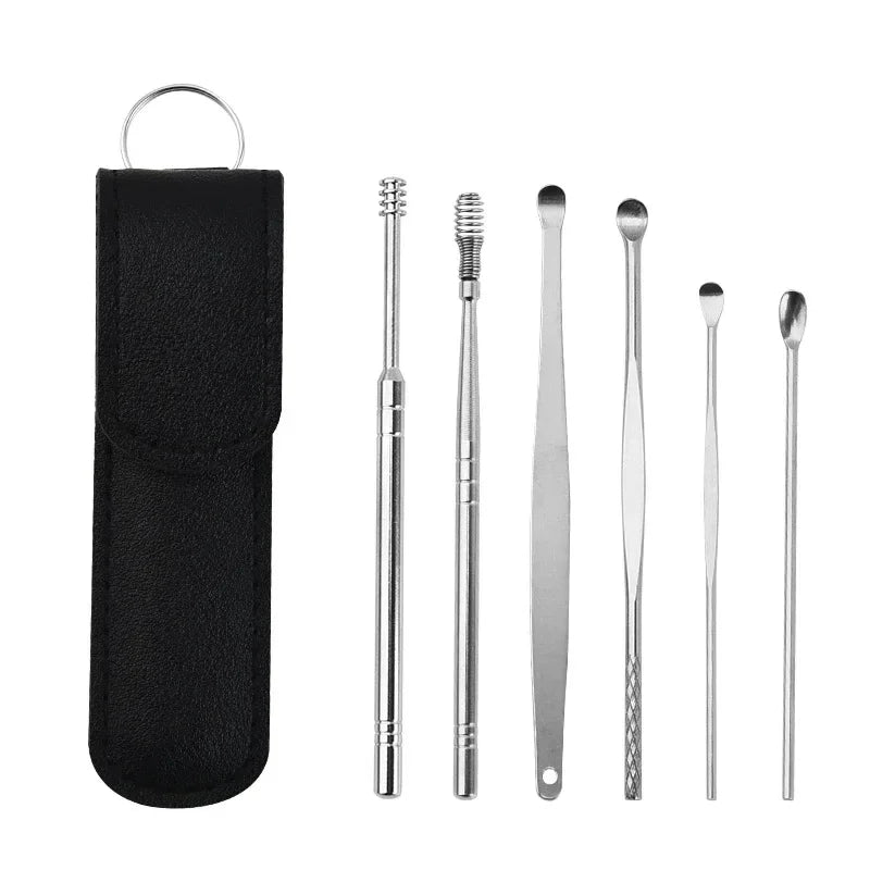 Stainless Steel Earpick Ear Cleaner Spoon Kit for Ear Wax Removal