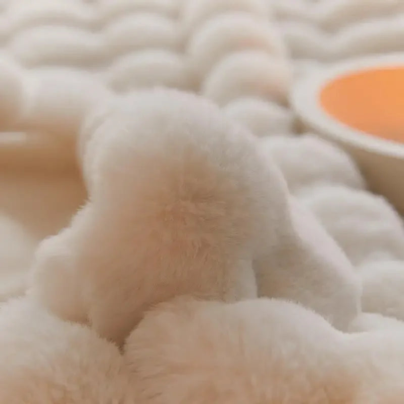 Toscana Fake Rabbit Fur Blanket with Double-Sided Fleece