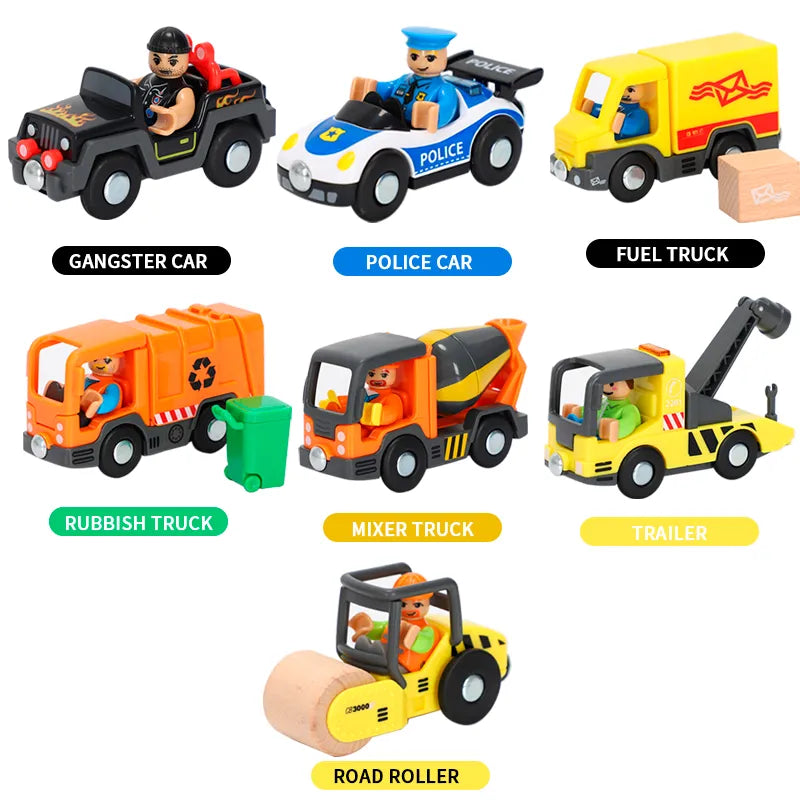 DIY Wooden Train Track & Building Blocks Expansion Set - Educational Toy for Kids
